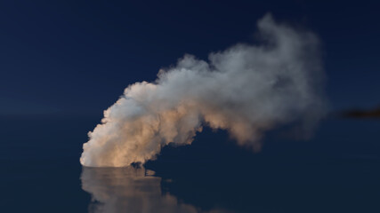 fluffy cloud over water