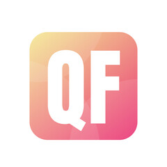 QF Letter Logo Design With Simple style