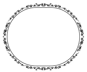 Vintage decorative oval frame for registration of congratulations and invitations