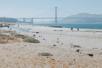 Sunset in the Golden Gate bridge