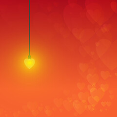 Vector : Heart lamp with heart background