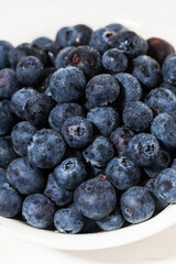 fresh farm blueberries, vertical closeup