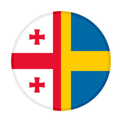 round icon with georgia and sweden flags	
