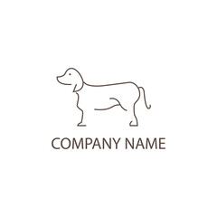 dog logo simple line illustration template brand design vector