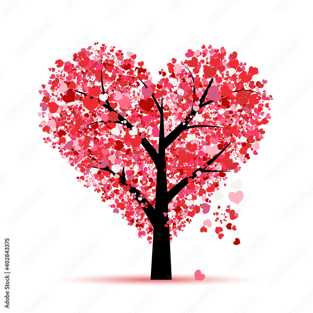 Canvas Prints love tree. valentines day card for your design