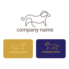 lion logo one simple line illustration vector brand design template