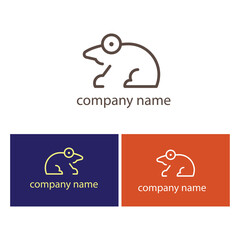 Frog logo simple line illustration vector design brand template