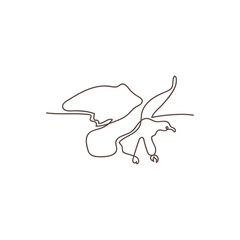 Obraz premium Eagle logo single line illustration design vector template