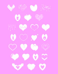 vector works hearts and valentine