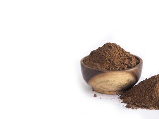 Palm kernel meal powder with shell by product from oil production and substrate of cosmetic on...