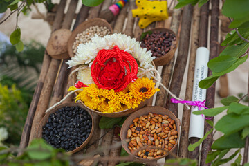 ingredients for mayan offering ceremony