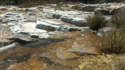 water flowing into the river