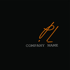 PL handwritten logo for identity