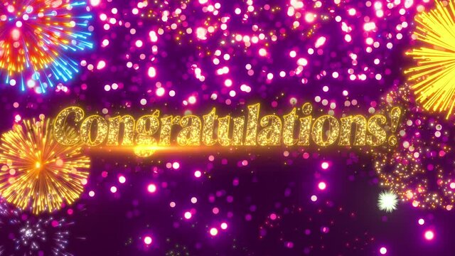 colorful congratulations fireworks video background