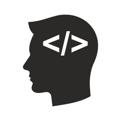 Programmer icon. Software developer. Software Engineer. Vector icon isolated on white background.