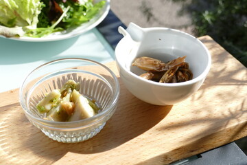 お洒落なカフェのコース料理　前菜