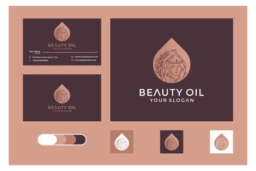 beauty oil logo design and business card