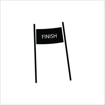 Poster finish line for sporting events vector solid icons