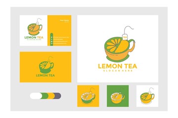 lemon tea logo design and business card