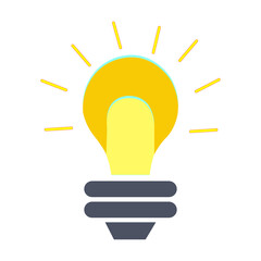 yellow lightbulb illustration on clean white backdrop