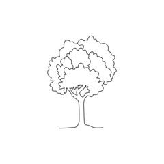 Line drawing of a tree vector isolated on white. coloring book collections.