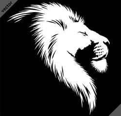 Obraz premium black and white linear paint draw lion illustration art