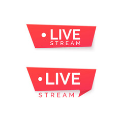 Online streaming Banner. Live stream red icon. Vector illustration