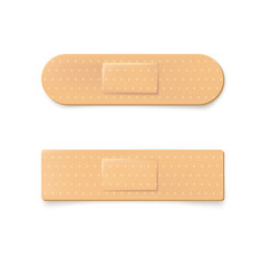 Medical band. Realistic illustration of plaster bandage. Vector