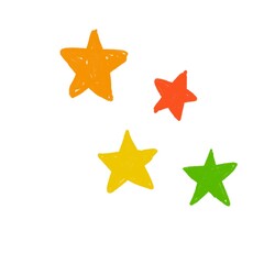 Hand-drawn star doodles.
