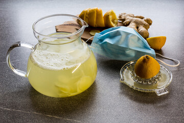 Ginger lemon and face masks to fight coronavirus and strengthen the immune system
