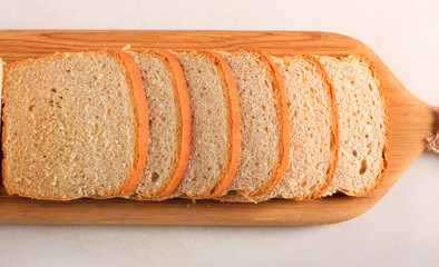 Homemade white toast bread, sliced
