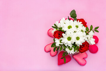 Bouquet of fresh flowers for Valentine's day or Wedding