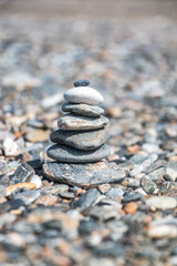 zen stones on the beach