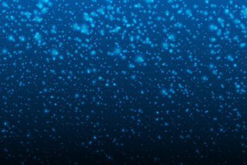 Illustration snow falling on drake blue abstract background.