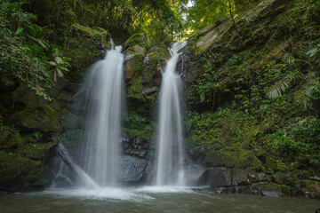 Fototapeta na wymiar Beautiful scenic of Sapan waterfall in Nan, North of Thailand.