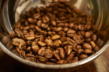 Coffee beans macro detail closeup 