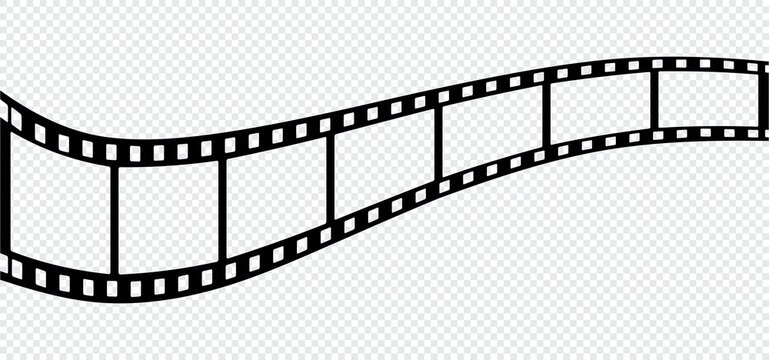 film strip icon isolated on transparent background. Vector illustration.