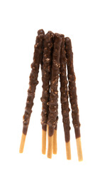 sticks in chocolate glaze Isolated