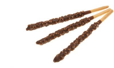 sticks in chocolate glaze Isolated