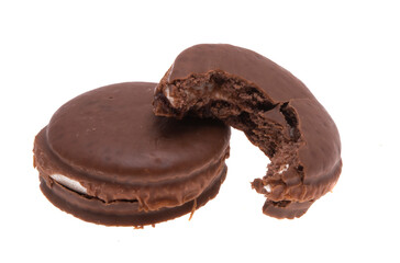chocolate double cookie isolated