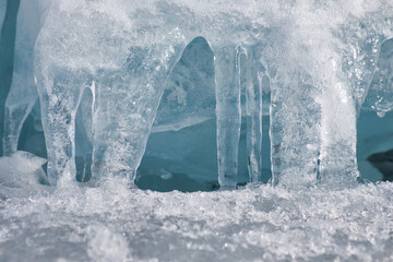 Obraz na płótnie Canvas Icicles and ice background