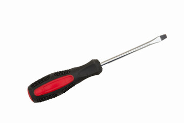Black and red flat head screwdriver