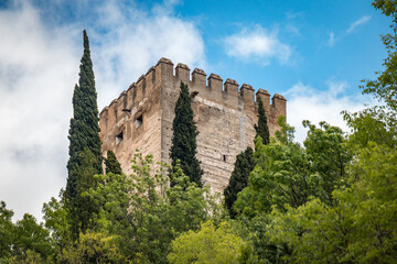 tower of the alhambra, granada, spain