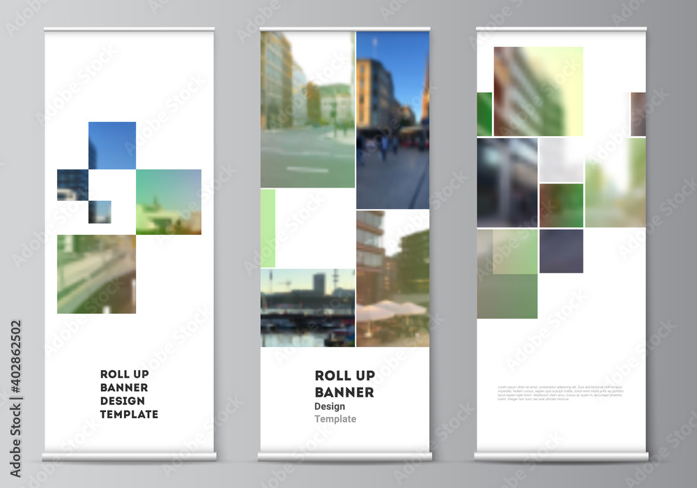 Canvas Prints vector layout of roll up mockup design templates for vertical flyers, flags design templates, banner