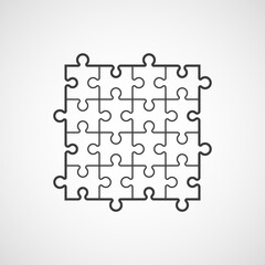 A lot of piece flat puzzle pattern presentation. Many step puzzles business background. Simple pattern. Section compare service banner. Puzzle illustration template simple shape. Abstract Background