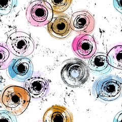 Gardinen seamless circle pattern, abstract background with dots, swirls, paint strokes and splashes © Kirsten Hinte