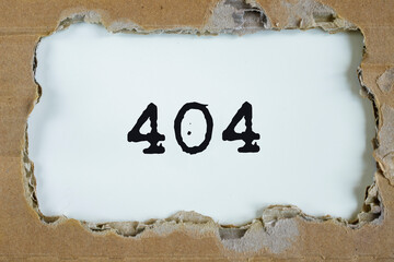 404 word. Error concept and inscription