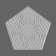 Five piece puzzle business presentation. Circle infograph. 5 step process diagram. Five section compare banner.