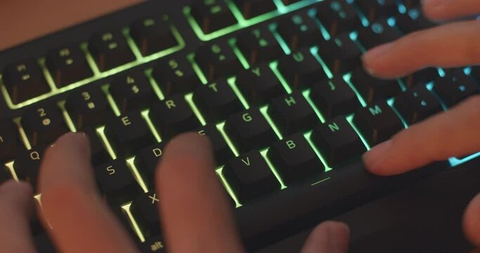 Typing on RGB LED Keyboard