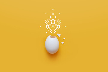 An egg from which fireworks fly out. Symbol of the coming of the holiday
